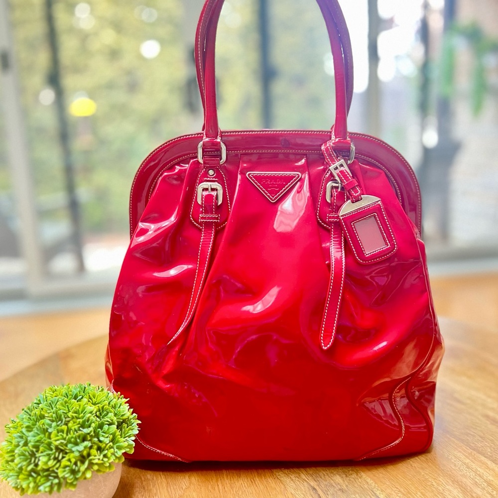 Prada Large Hobo Patent Leather Bag